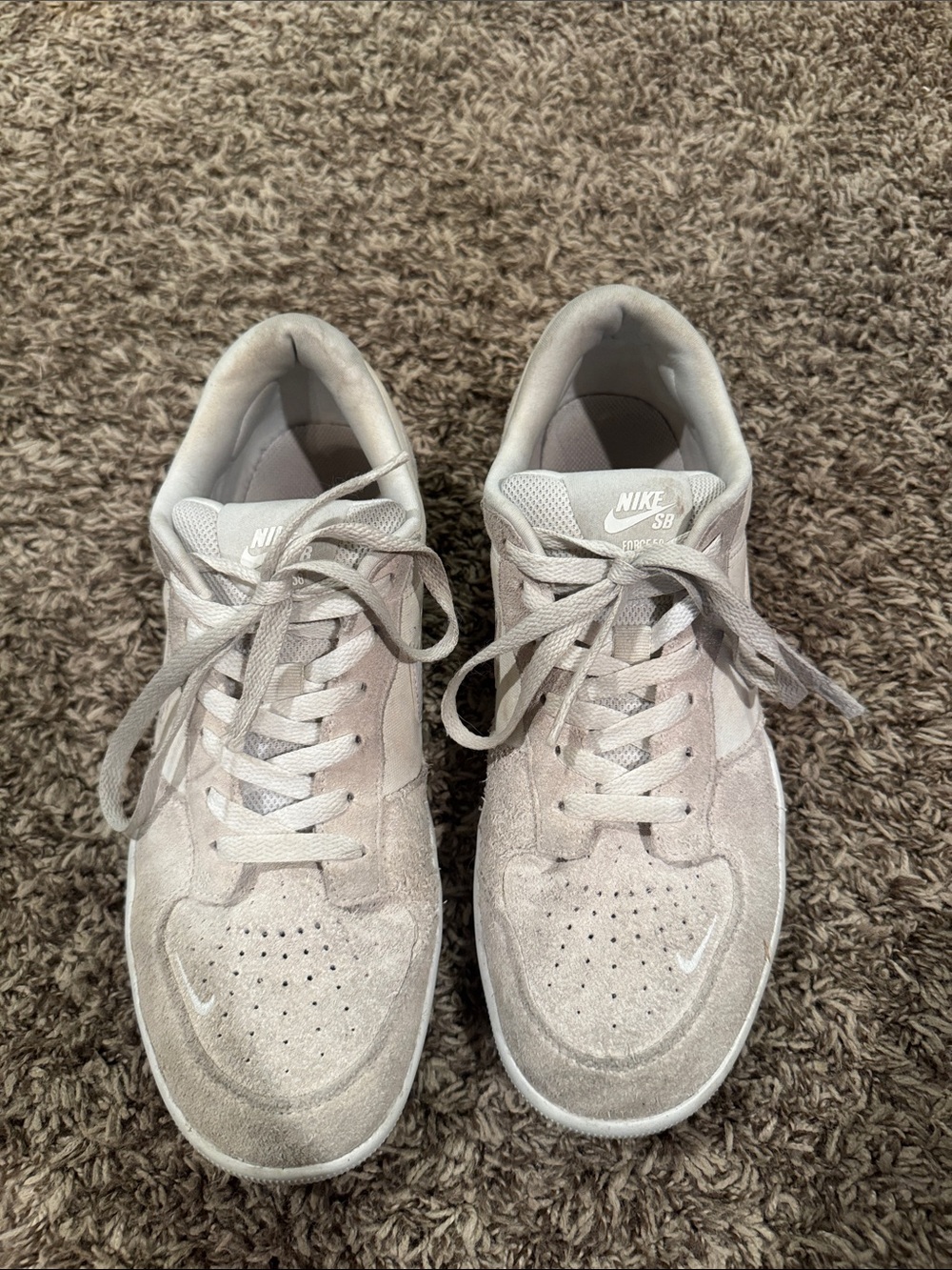 Nike SB force 58 Beige Suede Low-Top Skate Shoes